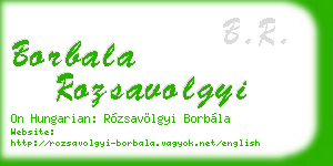 borbala rozsavolgyi business card